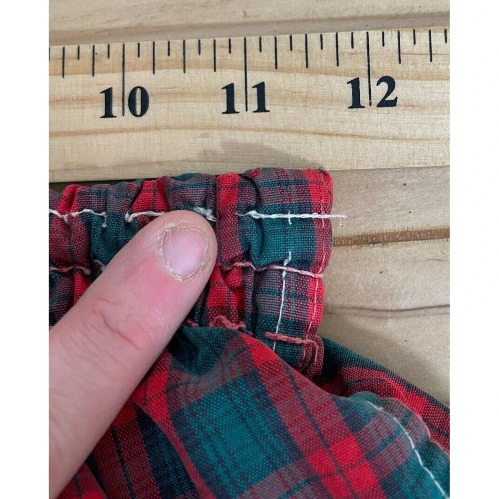 Vintage 50s 60s Campus Swim Shorts Mens S Red Green Plaid Trunks Beach Lined